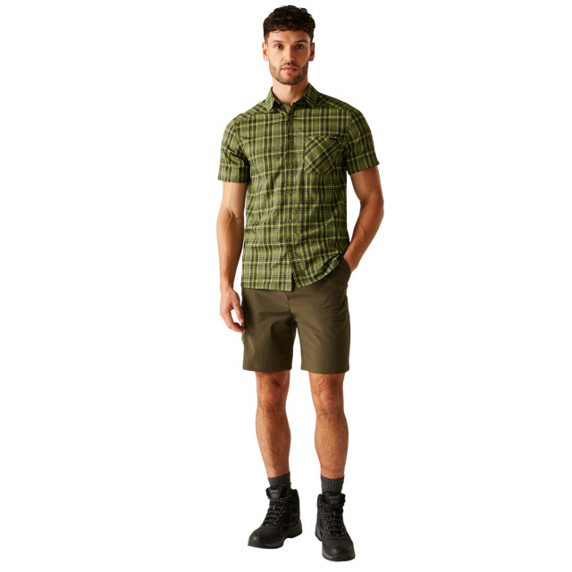 Regatta Heren begarno geruit overhemd met korte mouwen UTRG11340_nephritegreenblack large