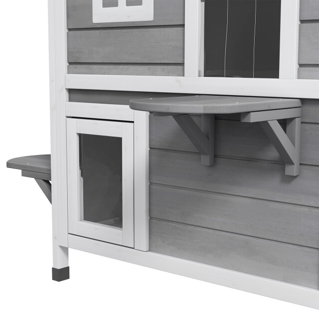 4goodz Pawhut houten kattenhuis 78x55x91 cm waterdicht 3173649 large