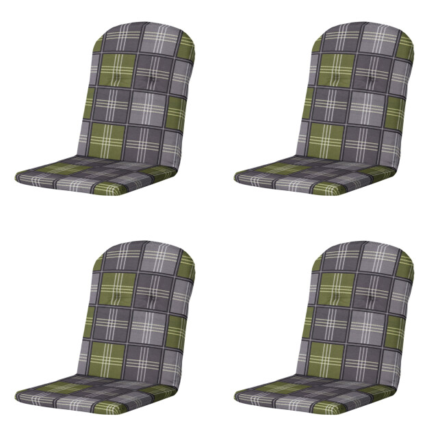 Madison kuipstoelkussen hoge rug patchy olive ca. 96x45 cm set van 4 3082976 large