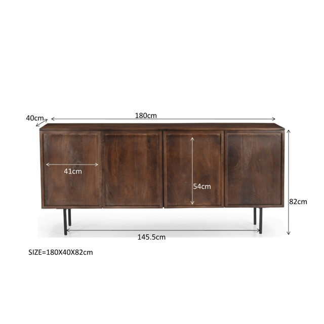 Livingfurn dressoir elan 180x75x40 cm mangohout 2926167 large