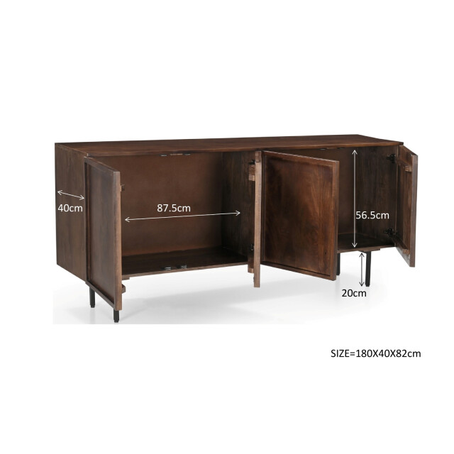 Livingfurn dressoir elan 180x75x40 cm mangohout 2926167 large