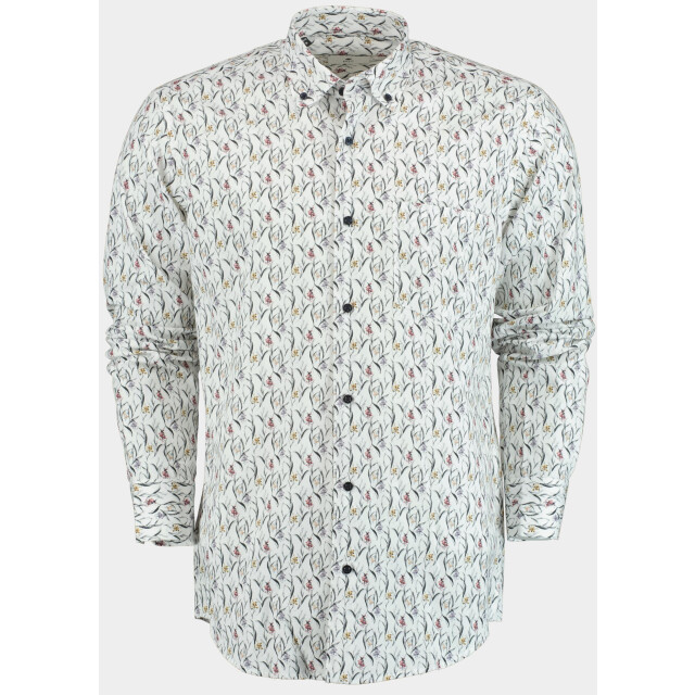 Bos Bright Blue Casual hemd lange mouw grass with flowers 28125/v03 187388 large