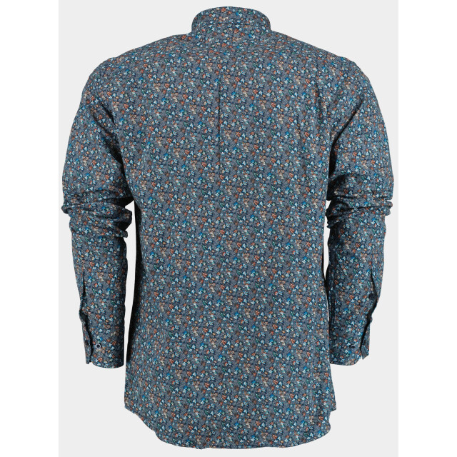 Bos Bright Blue Casual hemd lange mouw blue flower pattern 25496/v02 187384 large