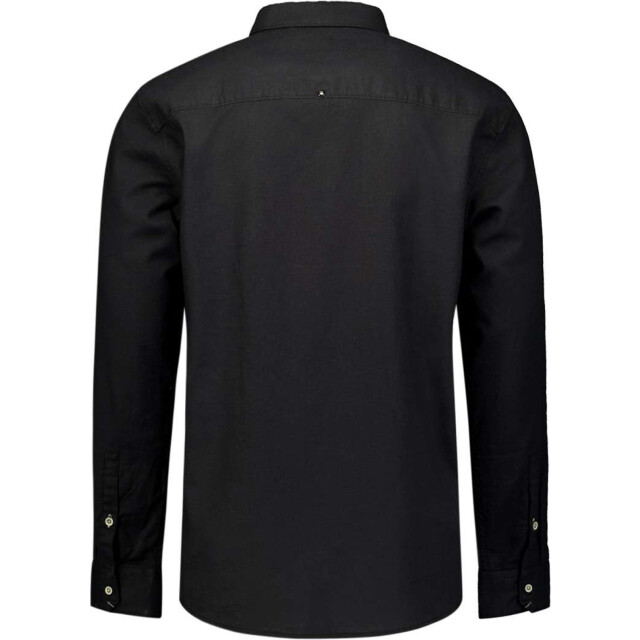No Excess Shirt solid with linen black 27470213SN-020 large