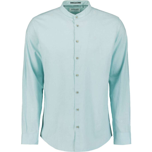 No Excess Shirt granddad solid with linen ice 27470218SN-151 large