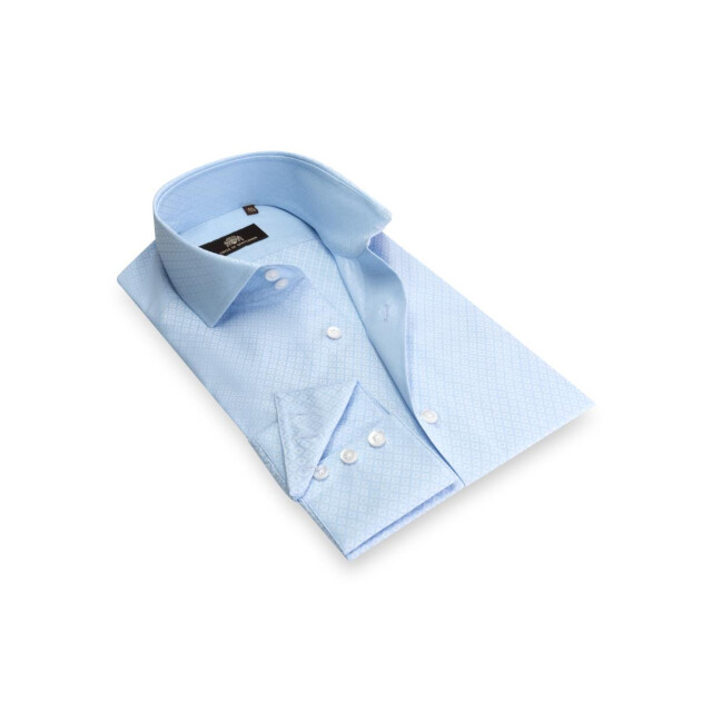 Circle of Gentlemen Alexander overhemd 2 knoops kraag, 3 knoops manchet, jaquard dessin 100% co 000-20007-505- large