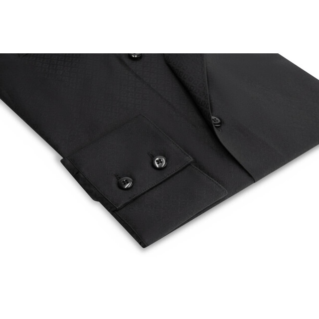 Circle of Gentlemen Agostin effen overhemd jacquard dessin 100% co 000-20004-905- large