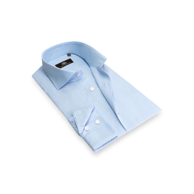 Circle of Gentlemen Alastair effen overhemd jaquard dessin 100% co 000-20006-505- large