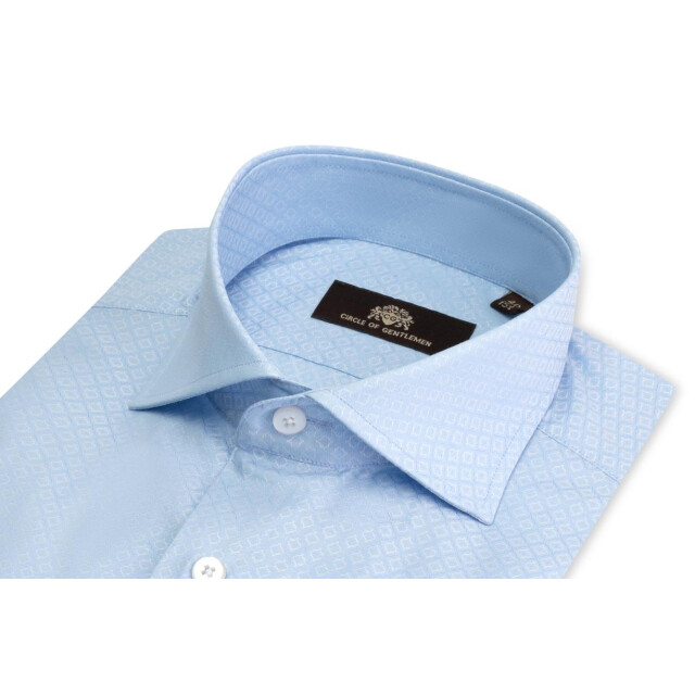 Circle of Gentlemen Alastair effen overhemd jaquard dessin 100% co 000-20006-505- large