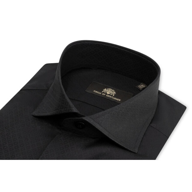 Circle of Gentlemen Agostin effen overhemd jacquard dessin 100% co 000-20004-905- large