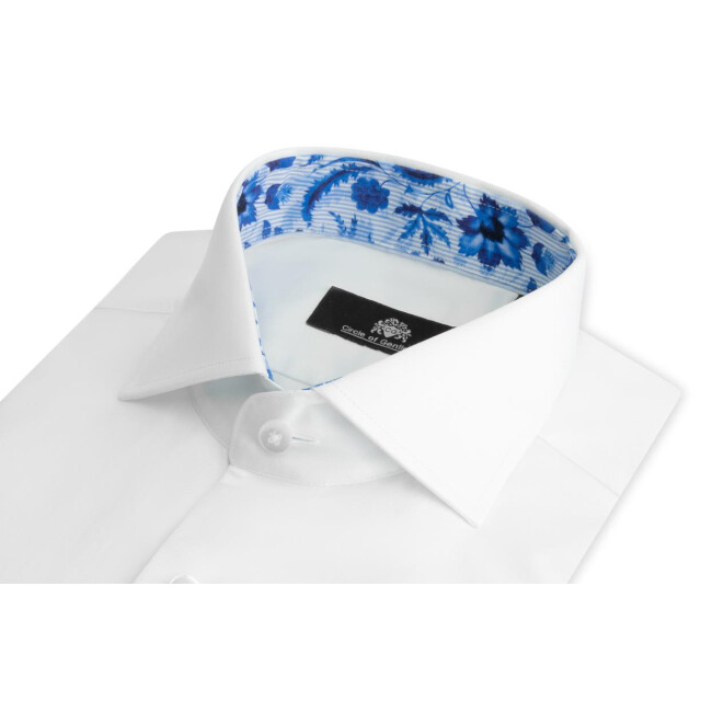 Circle of Gentlemen Miquel effen overhemd met contrast details 100% co 242-20061-000- large