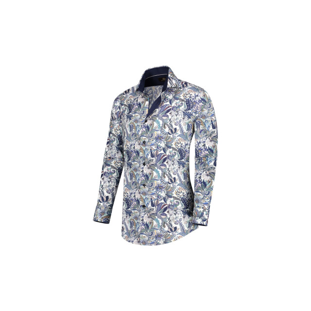 Circle of Gentlemen Nordin allover print overhemd in stretch kwaliteit 243-20001-593- large
