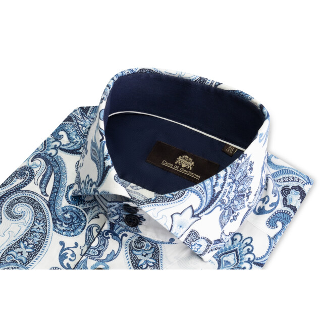 Circle of Gentlemen Mika allover print overhemd in stretch kwaliteit 242-20010-593- large