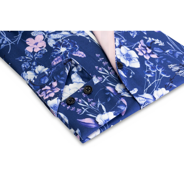 Circle of Gentlemen Marcus allover print overhemd in stretch kwaliteit 242-20014-593- large