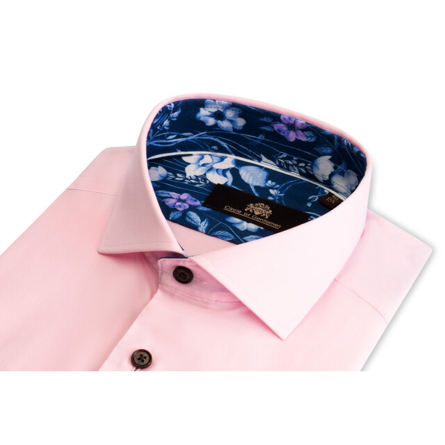 Circle of Gentlemen Miller effen overhemd met contrasten stretch kwaliteit 242-20015-200- large