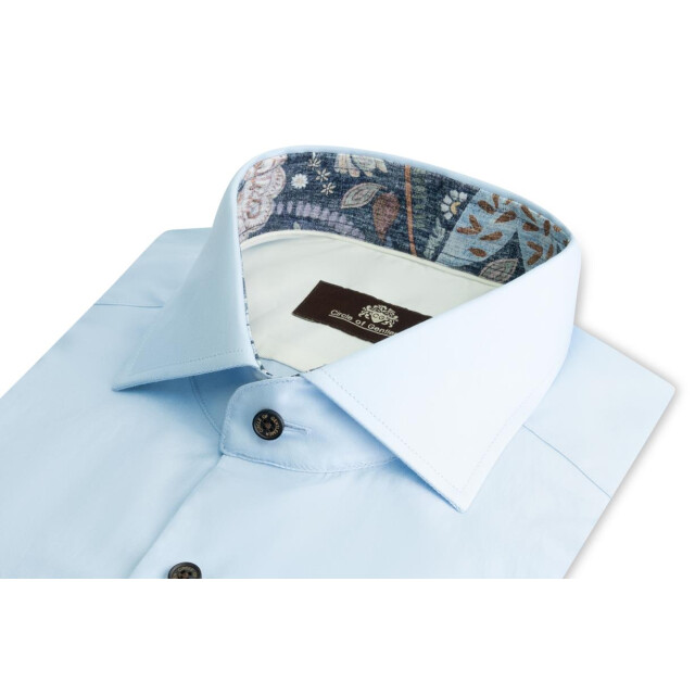 Circle of Gentlemen Merlijn effen overhemd met contrast details 100% co 242-20034-550- large