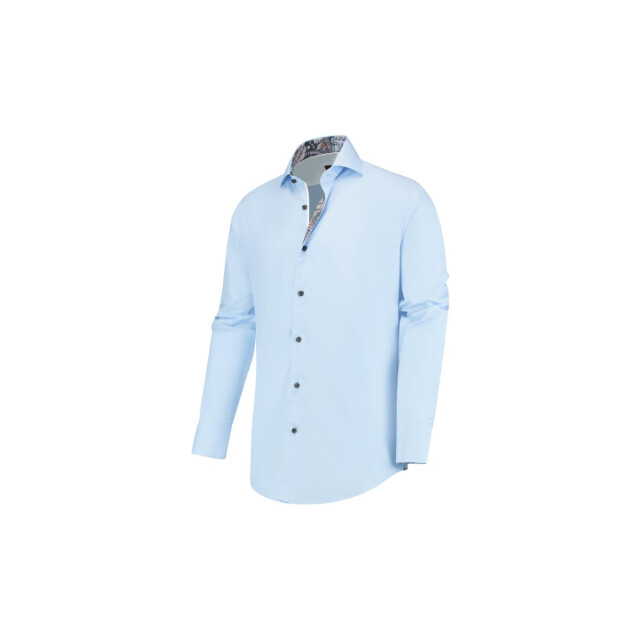 Circle of Gentlemen Merlijn effen overhemd met contrast details 100% co 242-20034-550- large