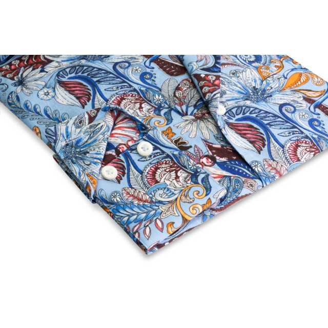 Circle of Gentlemen Mylo linnenhemd print multicolor blue 242-20051-404- large