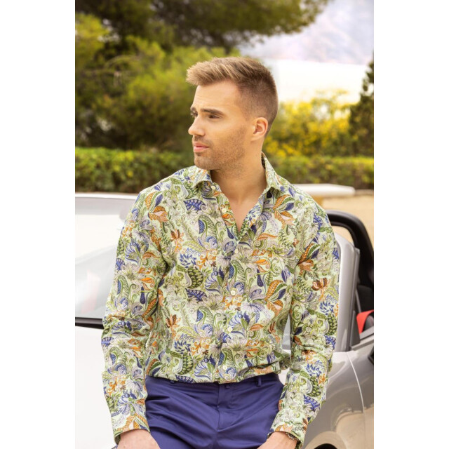 Circle of Gentlemen Moritz linnenhemd print multicolor licht 242-20049-403- large