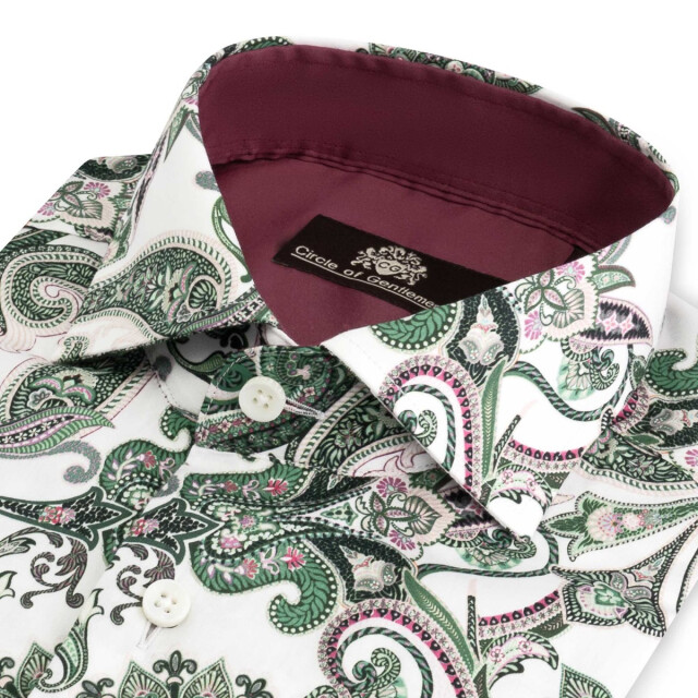 Circle of Gentlemen Madison allover print overhemd in stretch kwaliteit 242-20008-493- large