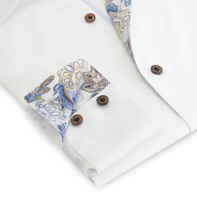 Circle of Gentlemen Mels effen overhemd met contrast details 100% co 242-20030-000- large