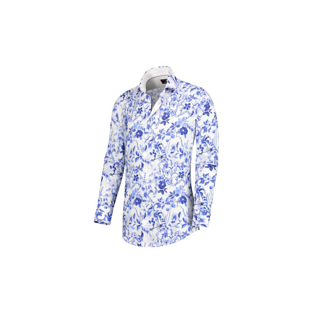 Circle of Gentlemen Manuel allover print overhemd in stretch kwaliteit 242-20012-553- large