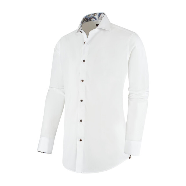 Circle of Gentlemen Mels effen overhemd met contrast details 100% co 242-20030-000- large