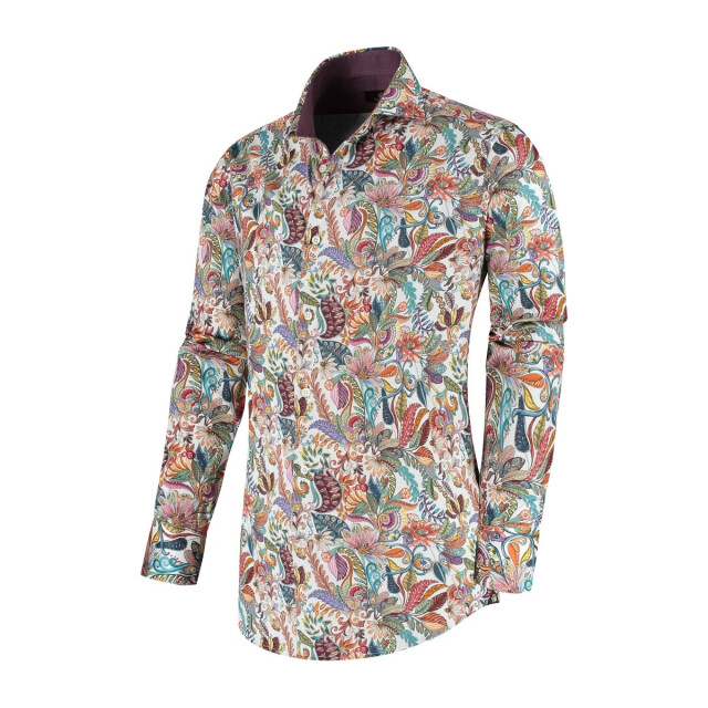 Circle of Gentlemen Noud allover print overhemd in stretch kwaliteit 243-20004-233- large