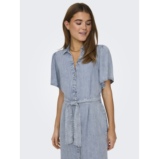 Only onlhelena ss belted dnm dress qyt 15319299 light blue denim 06311.210.0001 large