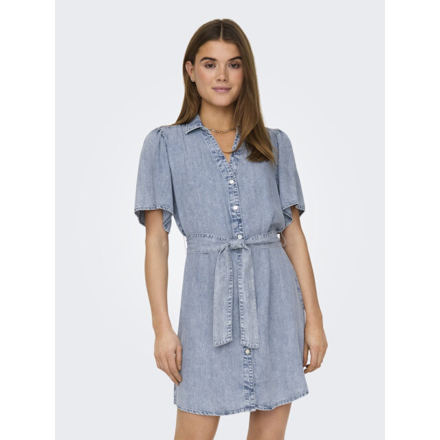 Only onlhelena ss belted dnm dress qyt 15319299 light blue denim 06311.210.0001 large
