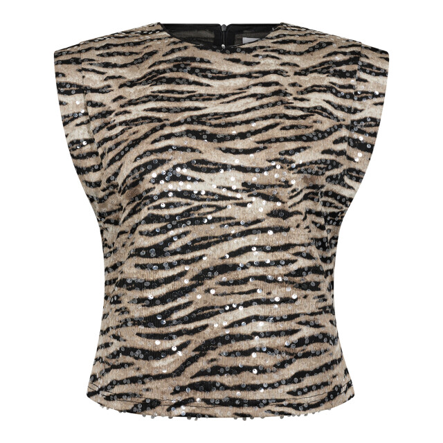 Co'Couture Cc tiger sequin top CC Tiger Sequin Top/199 Bone large