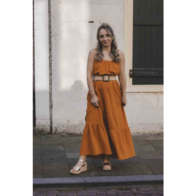 Looxs Revolution Lxs maxi katoenen zomerjurk oker voor dames in de kleur 2513-9876-381 large