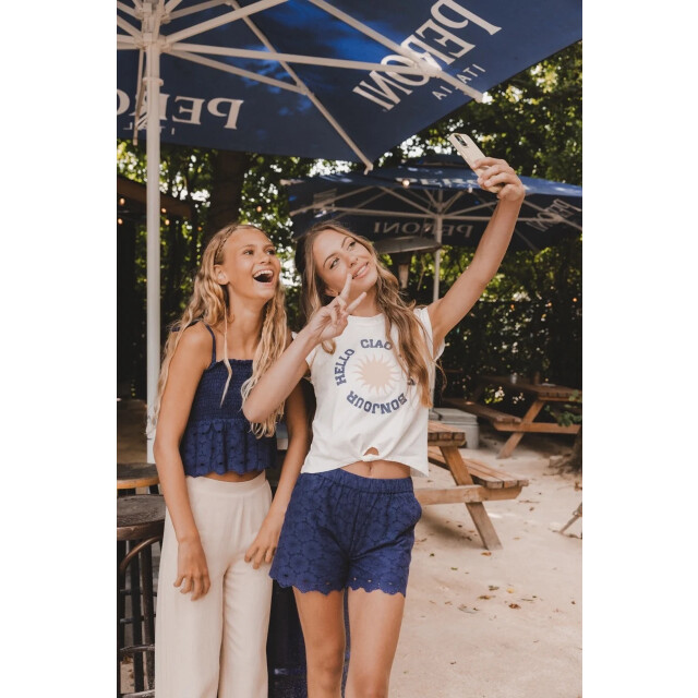 Looxs Revolution Jersey mouwloze top offwhite voor meisjes in de kleur 2513-5477-001 large