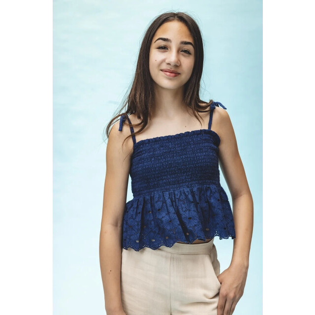 Looxs Revolution Broderie anglaise navy top voor meisjes in de kleur 2513-5173-191 large