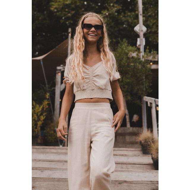 Looxs Revolution Top viscose / linnen zand voor meisjes in de kleur 2513-5182-385 large