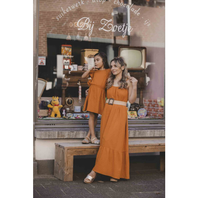 Looxs Revolution Lxs maxi katoenen zomerjurk oker voor dames in de kleur 2513-9876-381 large