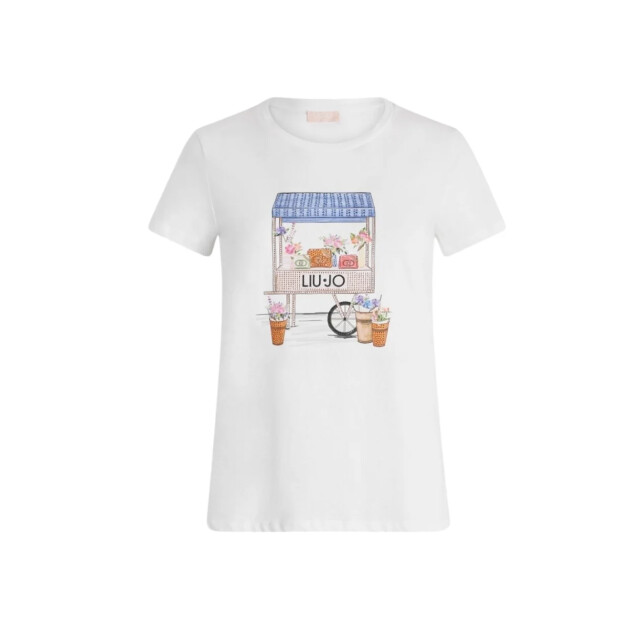 Liu Jo T-shirt dames Liu Jo Wit T-shirt Met Print en Rhinestones large
