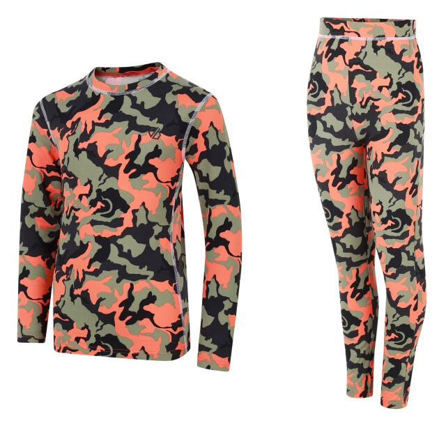 Dare2b Kinderen/kids pow ii camo base layer set UTRG11083_orangerust large