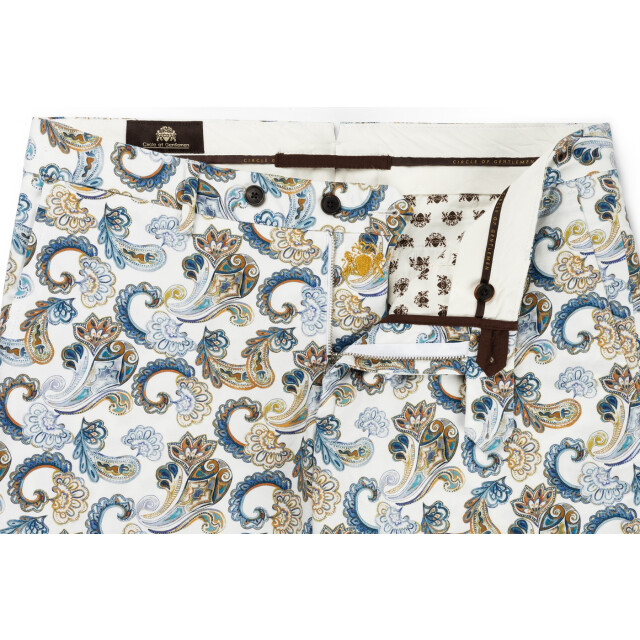 Circle of Gentlemen Nassau flatfront comfortabele chino met stretch allover print 242-61007-094- large