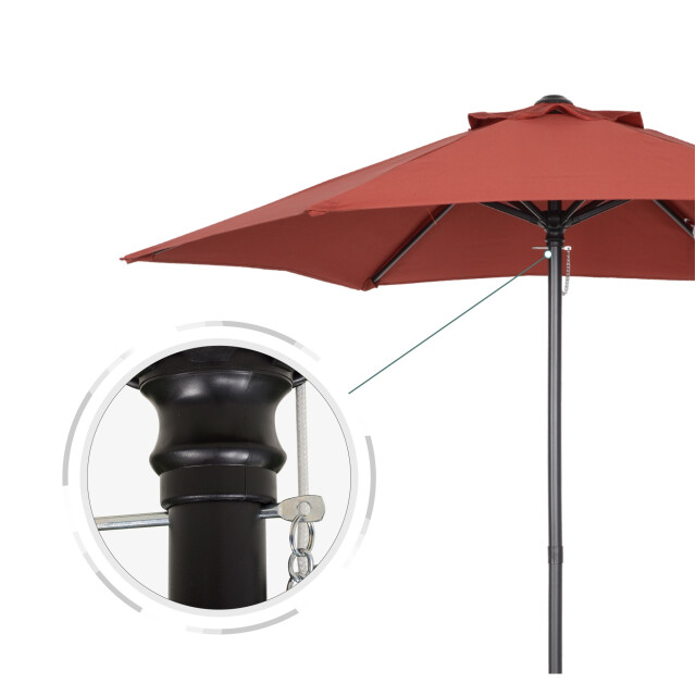 4goodz Outsunny parasol Ø196 cm voor strand balkon tuin wijn 3175099 large