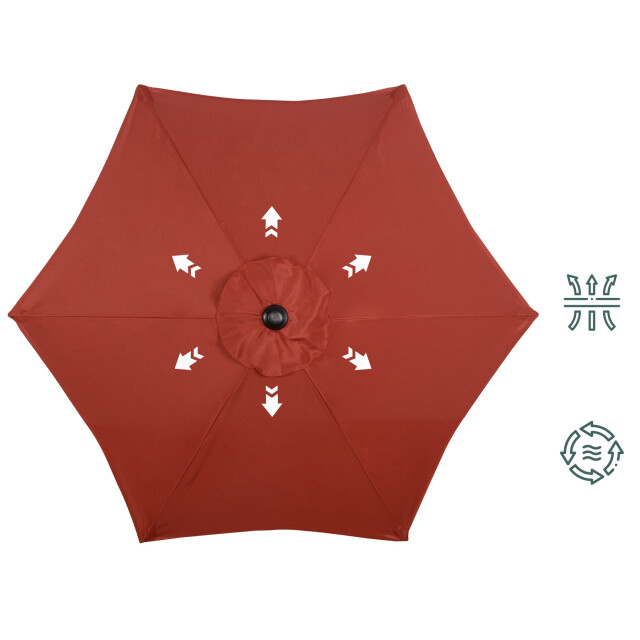 4goodz Outsunny parasol Ø196 cm voor strand balkon tuin wijn 3175099 large