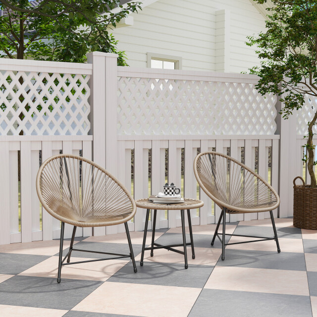 4goodz Outsunny 3-delige tuinmeubelset, rattan stoelen- licht 3175098 large