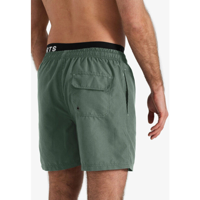 Happy Shorts Heren zwemshort dubbele waistband effen kaki HS-SW-1163 large