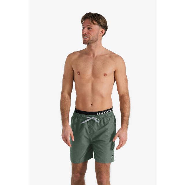Happy Shorts Heren zwemshort dubbele waistband effen kaki HS-SW-1163 large