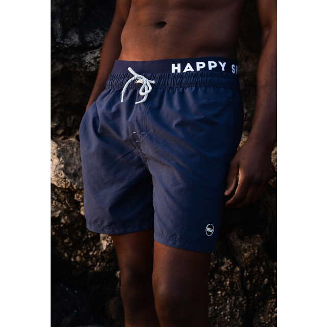 Happy Shorts Heren zwemshort dubbele waistband effen donker HS-SW-1164 large