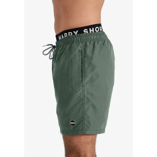 Happy Shorts Heren zwemshort dubbele waistband effen kaki HS-SW-1163 large