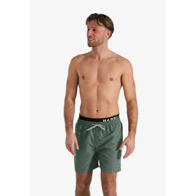 Happy Shorts Heren zwemshort dubbele waistband effen kaki HS-SW-1163 large