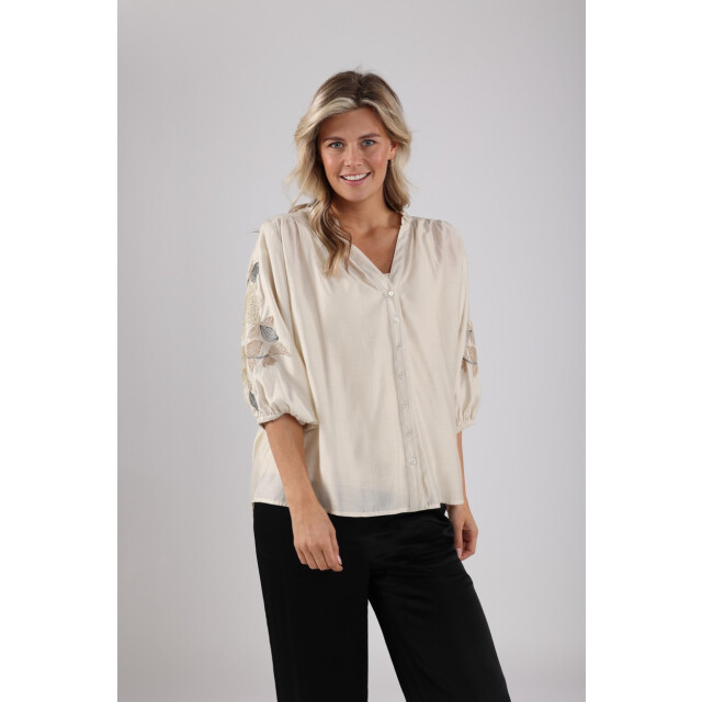 Nukus Tina blouse embroidery off-white 4309.02.0165 large