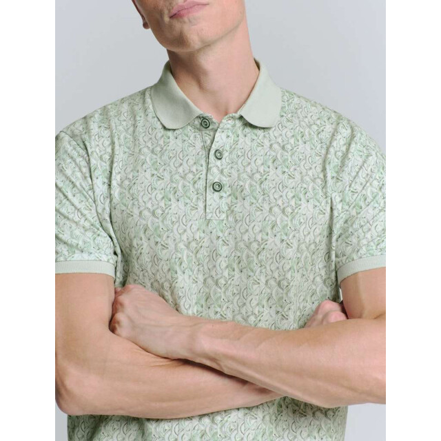 No Excess Polo pique allover printed green 27380304-050 large
