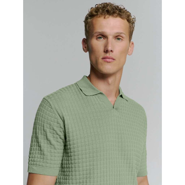 No Excess Pullover short sleeve polo v solid green 27230363-050 large